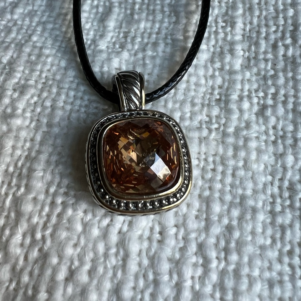 Judith ripka orange pendant sterling silver